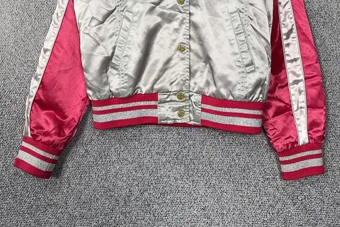 MLB 실버 핑크 Y2K 양키즈 스타디움 자켓 90 상품이미지4