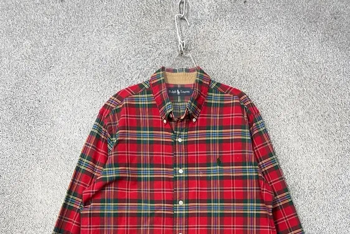 폴로 두산 빈티지 체크 레드 셔츠 L 상품이미지3