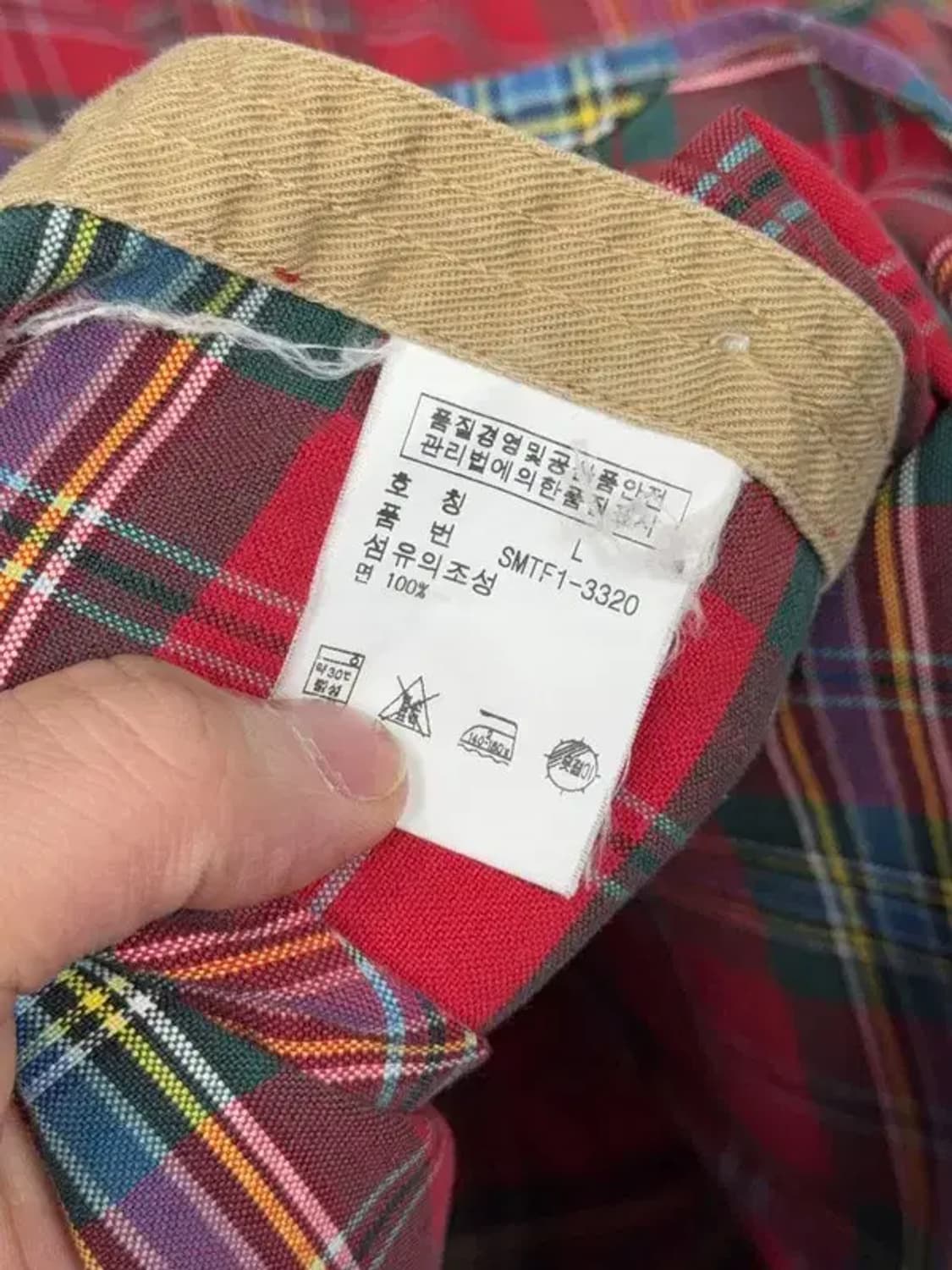 폴로 두산 빈티지 체크 레드 셔츠 L 상품이미지8