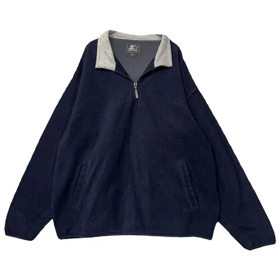 스타터 네이비 오버 사이즈 플리스 반집업 맨투맨 XL 상품이미지1