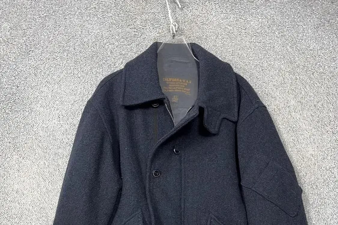 후아유 네이비 카라 코트 자켓 M 상품이미지3