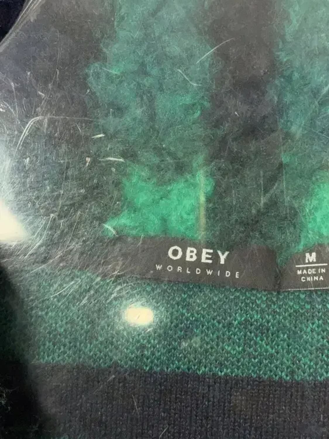 오베이 체크 블루 그린 뽀글이 후리스 집업 M 상품이미지8