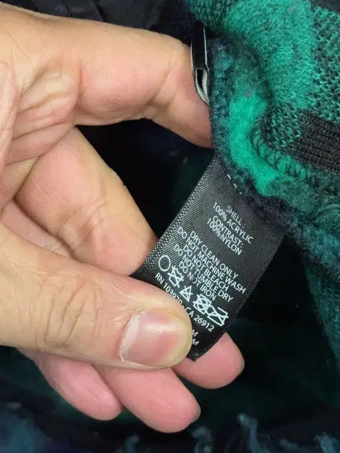 오베이 체크 블루 그린 뽀글이 후리스 집업 M 상품이미지9