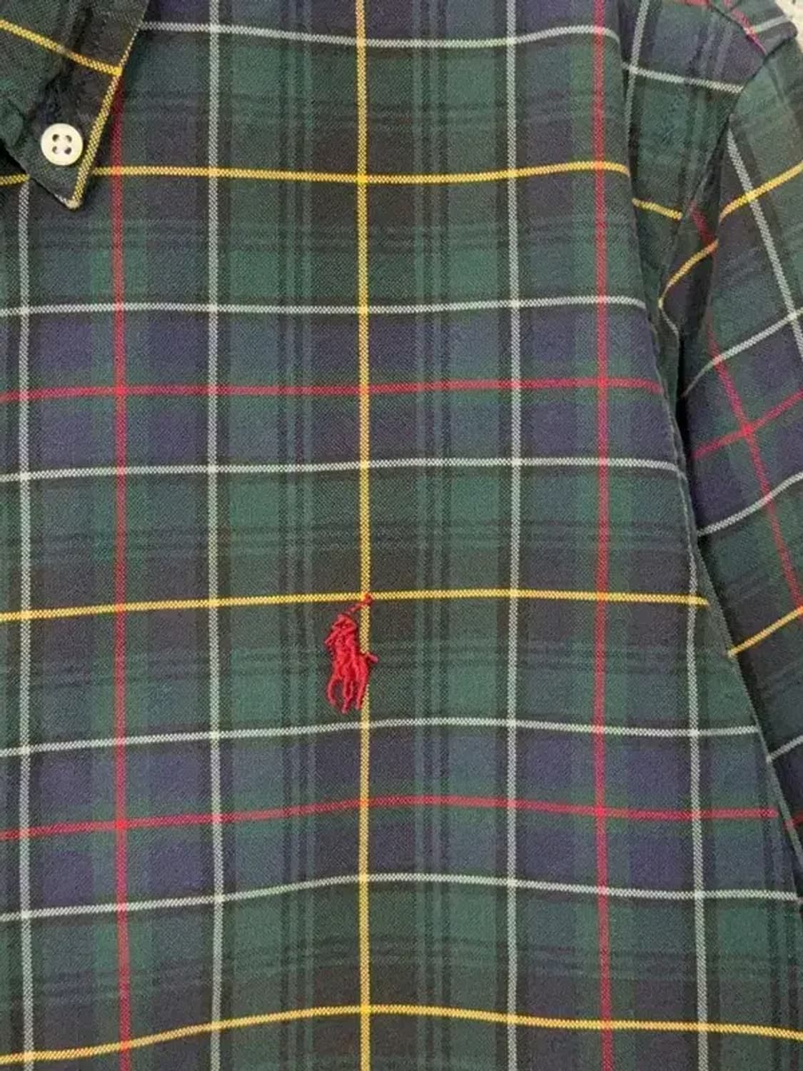 폴로 커스텀핏 그린 체크 로고 빈티지 셔츠 M 상품이미지6