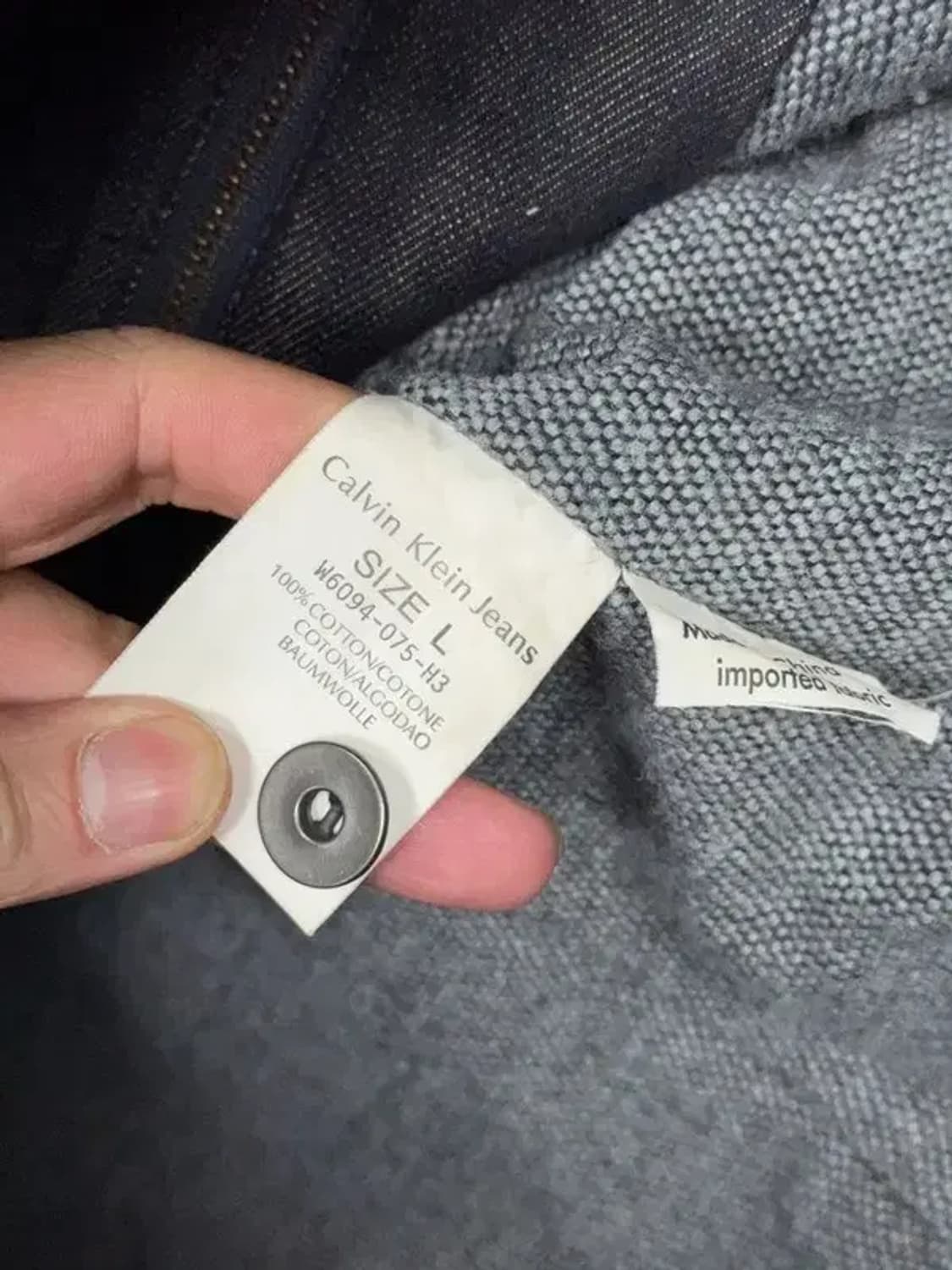 캘빈클라인 흑청 양털 카라 코튼 자켓 L 상품이미지8