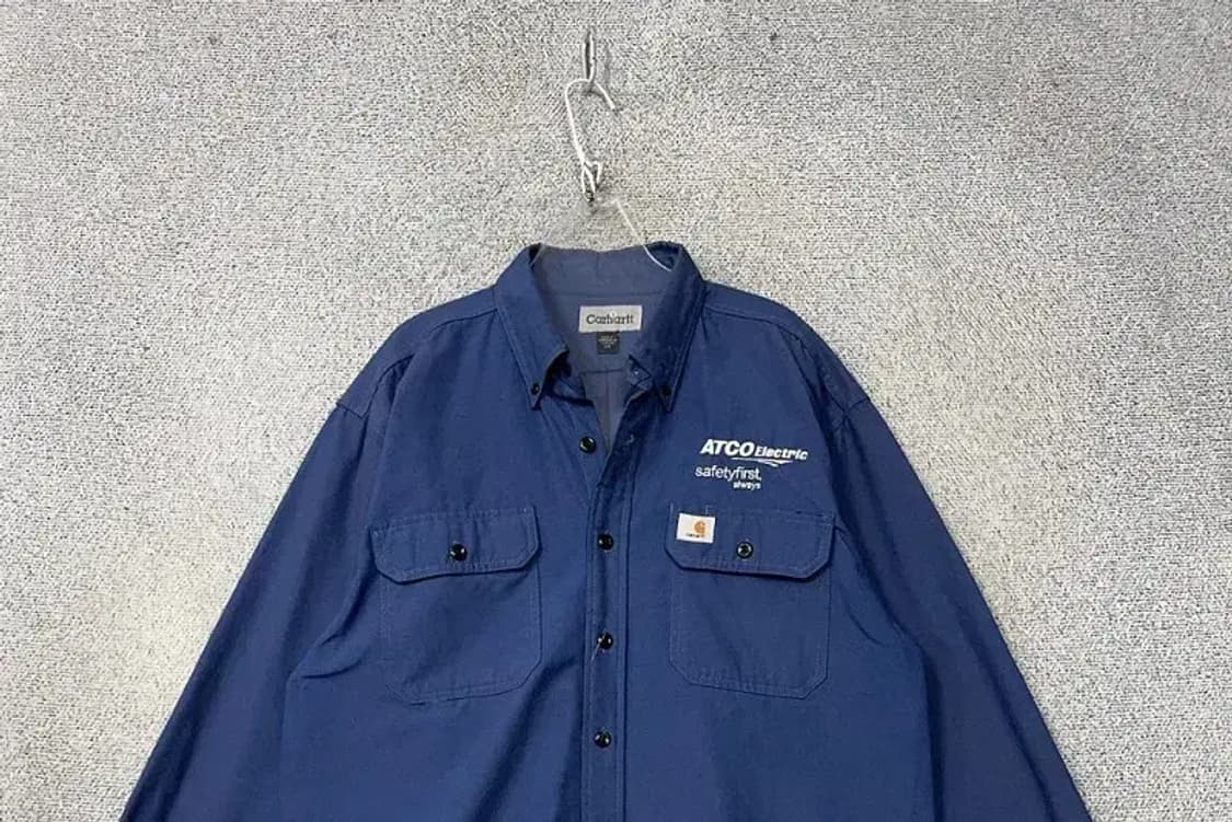 칼하트 네이비 빈티지 워크 셔츠 L/G 상품이미지3