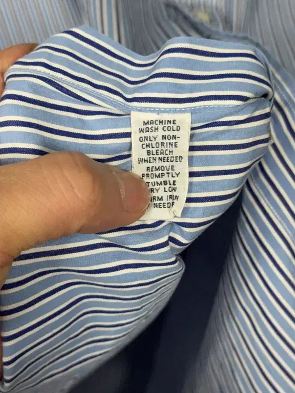 폴로 클래식핏 스트라이프 라이트 블루 로고 셔츠 L 상품이미지7