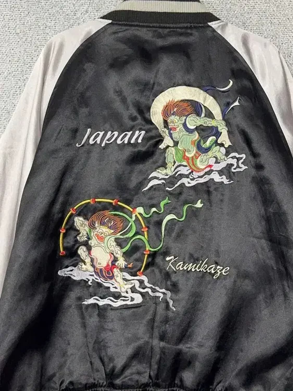 재팬 빈티지 드래곤 스티치 자수 스카쟌 L 상품이미지10