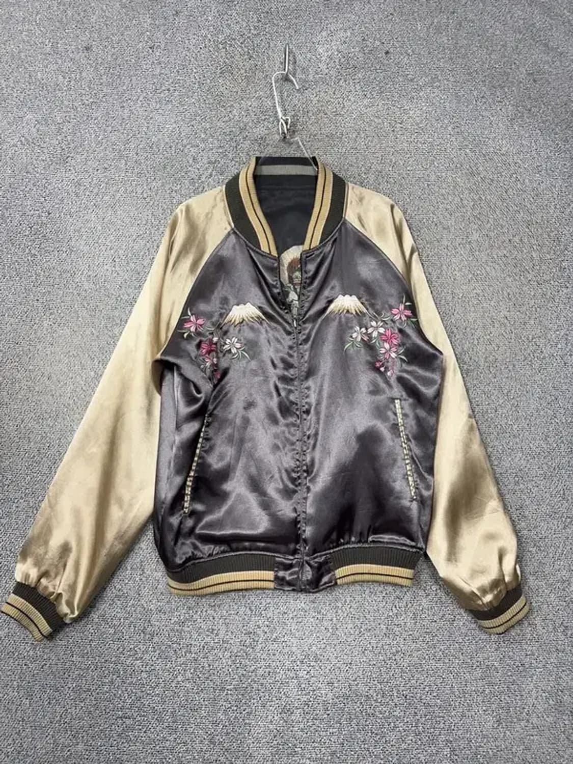 재팬 빈티지 드래곤 스티치 자수 스카쟌 L 상품이미지4