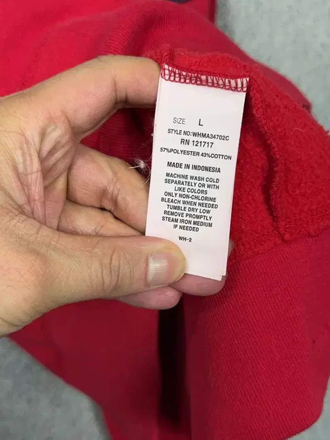 후아유 Y2K 자수 로고 레드 후드 집업 L 상품이미지8