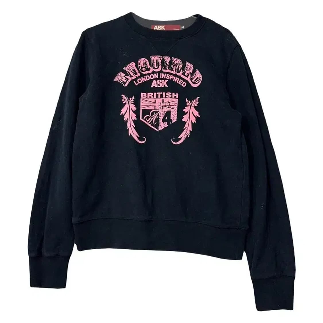 ASK 핑크 프린팅 네이비 Y2K 맨투맨 M 상품이미지1