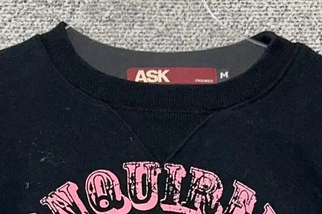 ASK 핑크 프린팅 네이비 Y2K 맨투맨 M 상품이미지5