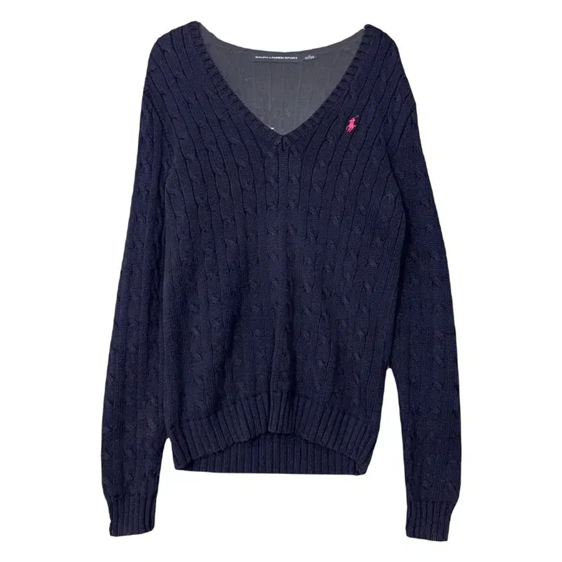 폴로 랄프로렌 네이비 브이넥 꽈배기 니트 S 상품이미지1