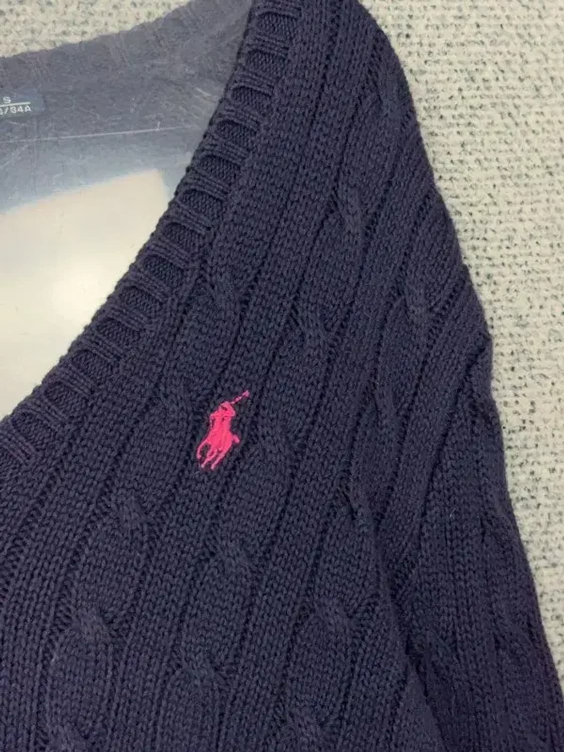 폴로 랄프로렌 네이비 브이넥 꽈배기 니트 S 상품이미지6