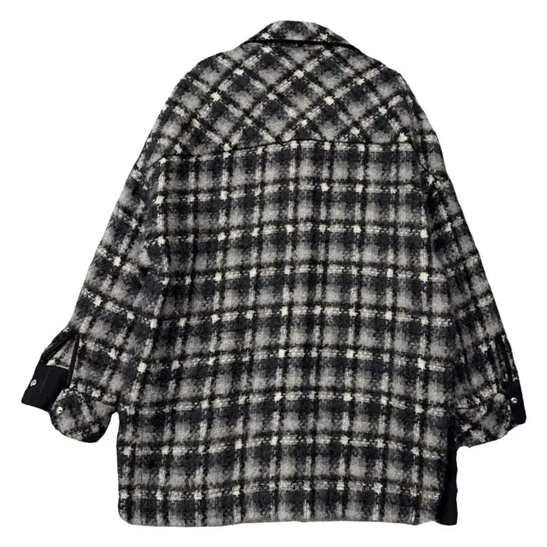 이로 블랙 체크 모헤어 코트 자켓 32 상품이미지2