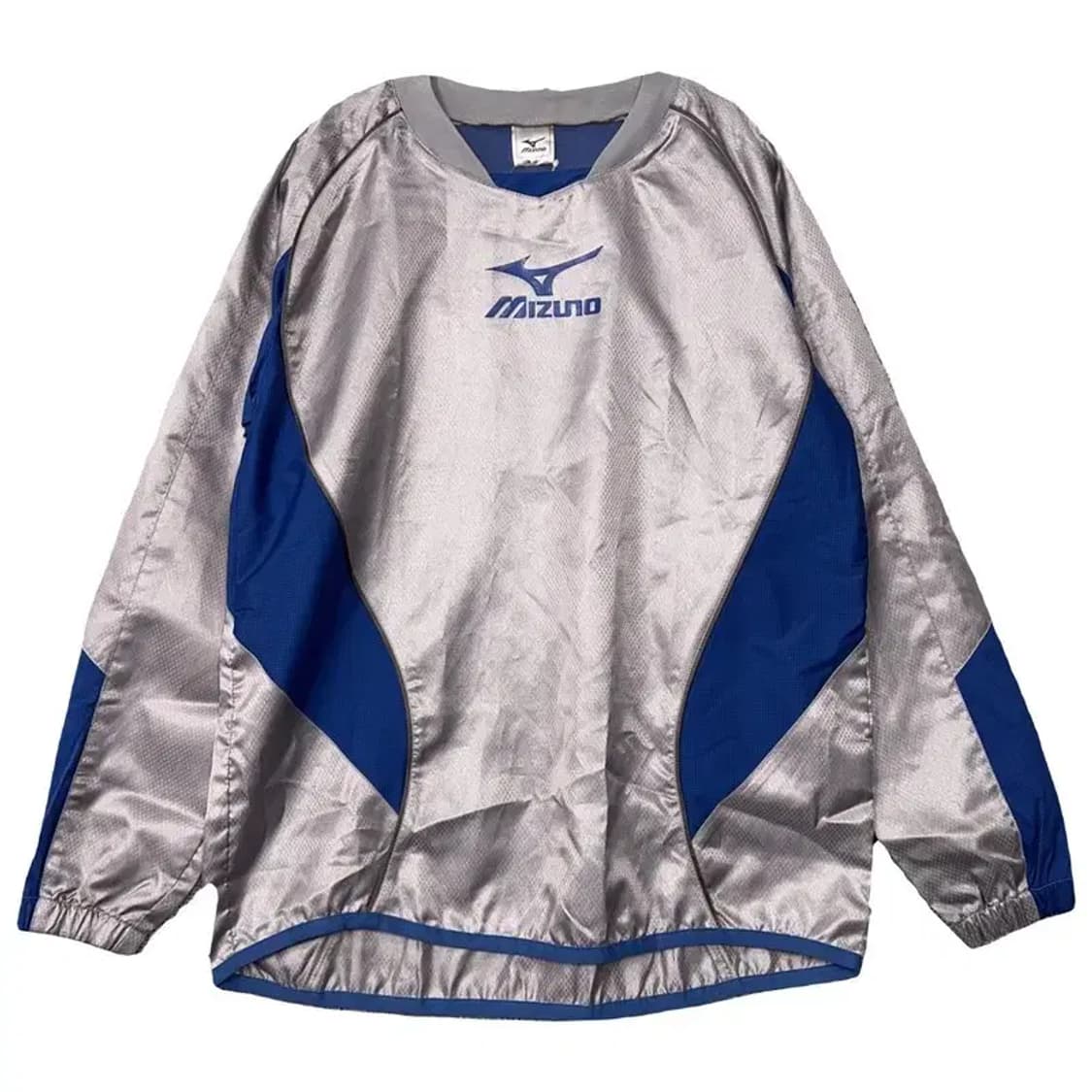 [새상품]미즈노 실버 유광 빈티지 땀복 웜업 M 상품이미지1