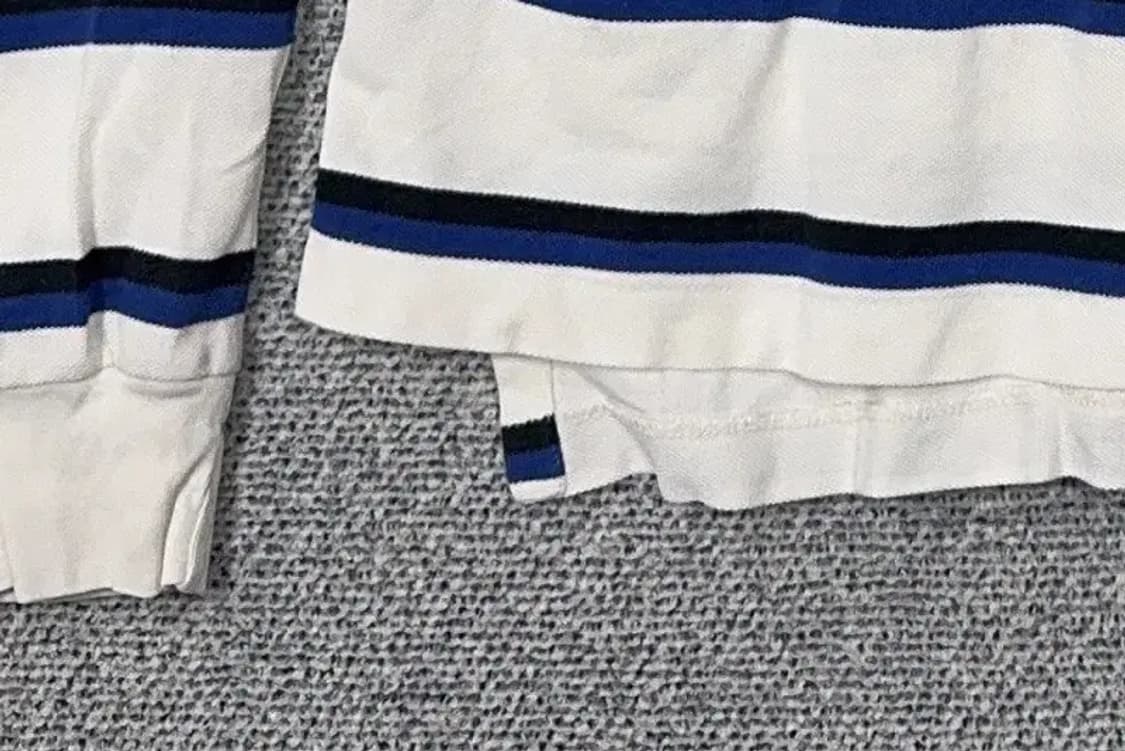 폴로 커스텀핏 스트라이프 화이트 로고 긴팔 카라티 XL 상품이미지5