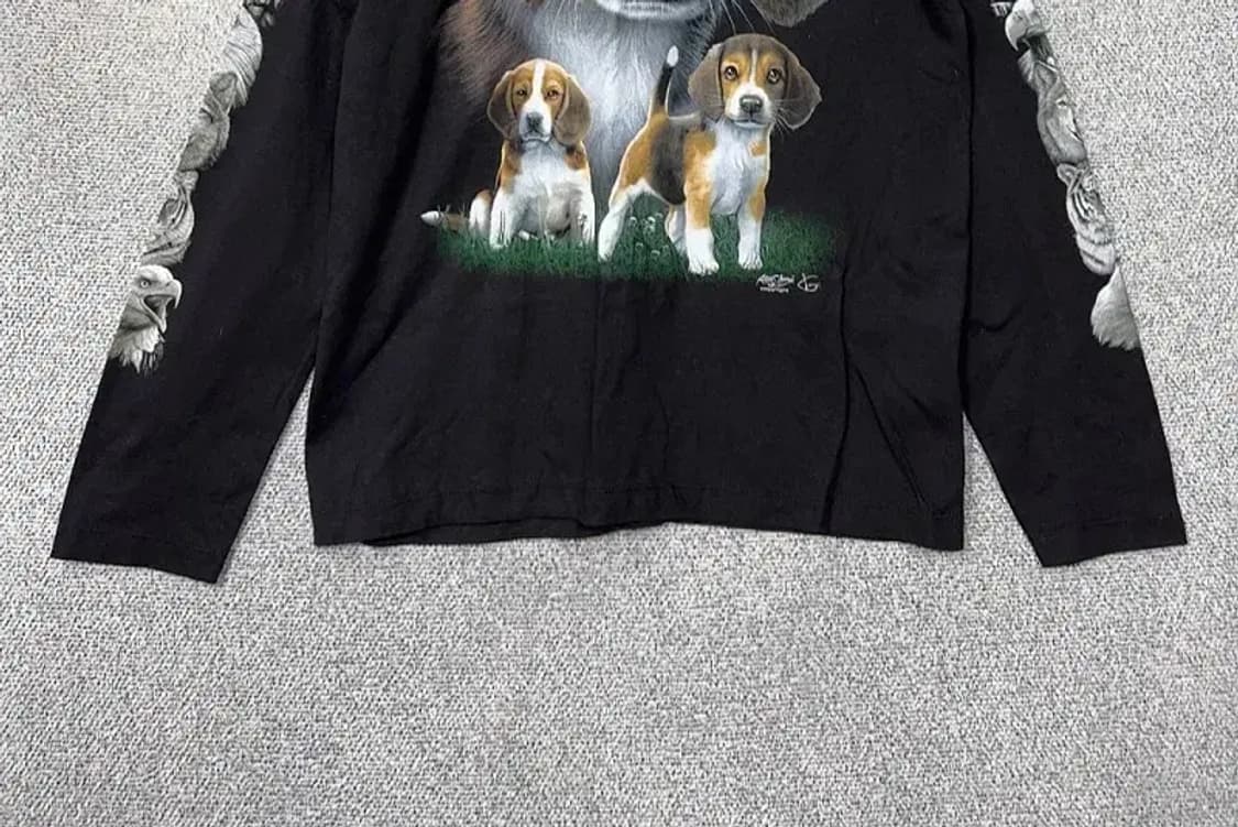 락창 도그 프린팅 블랙 빈티지 슬리브 L 상품이미지4