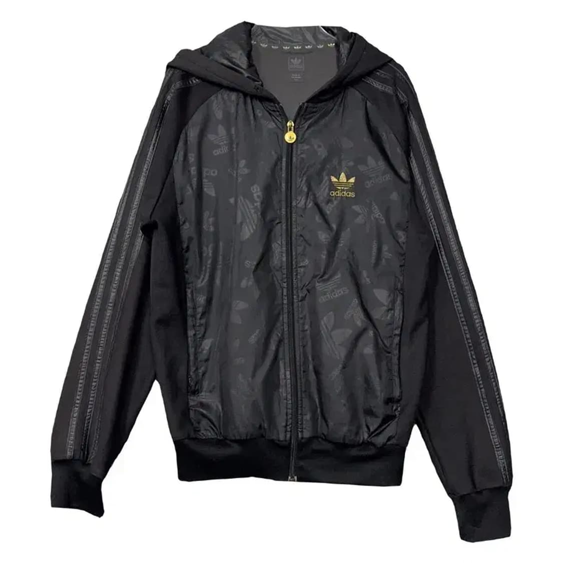 아디다스 흑탭 검금 빈티지 불꽃 블랙 삼선 후드 집업 095 상품이미지1