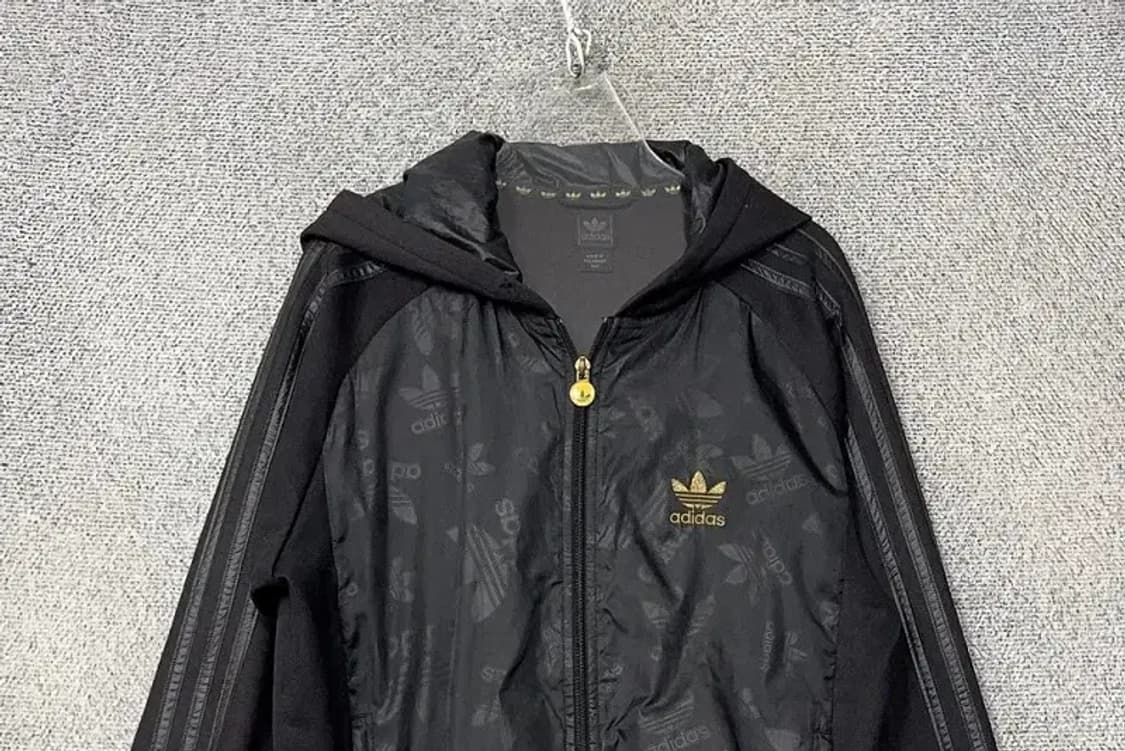 아디다스 흑탭 검금 빈티지 불꽃 블랙 삼선 후드 집업 095 상품이미지3