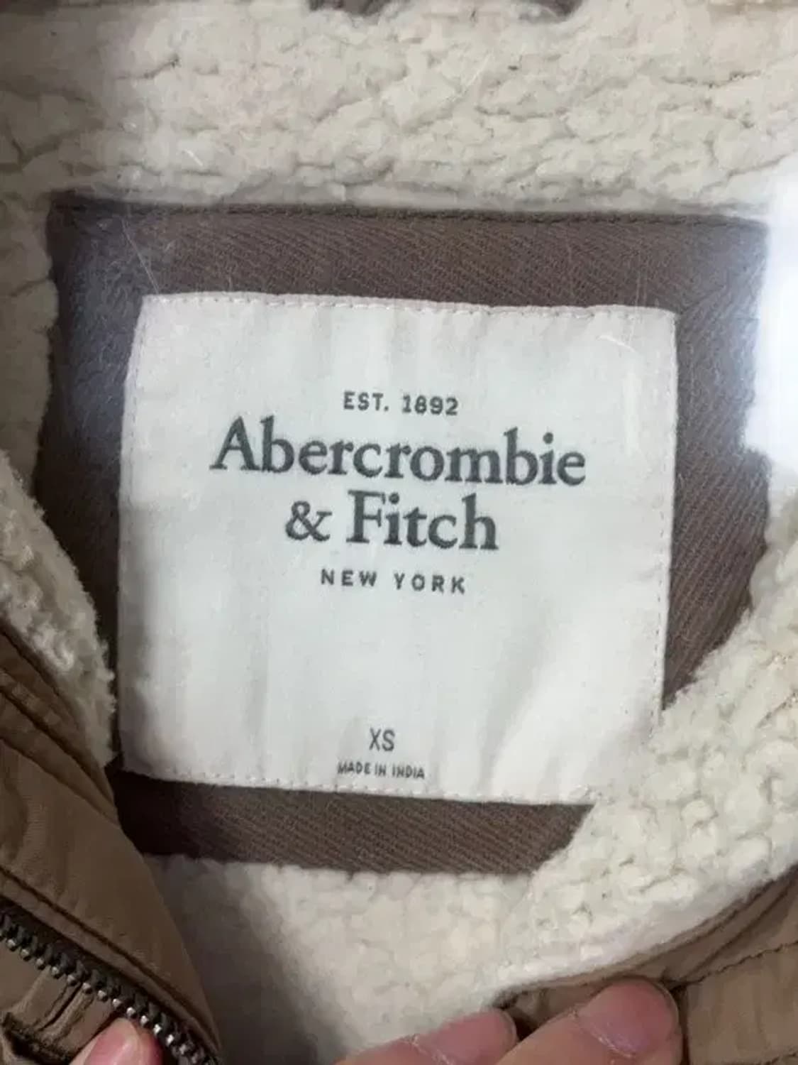 아베크롬비 브라운 양털 빈티지 야상 점퍼 코트 XS 상품이미지7