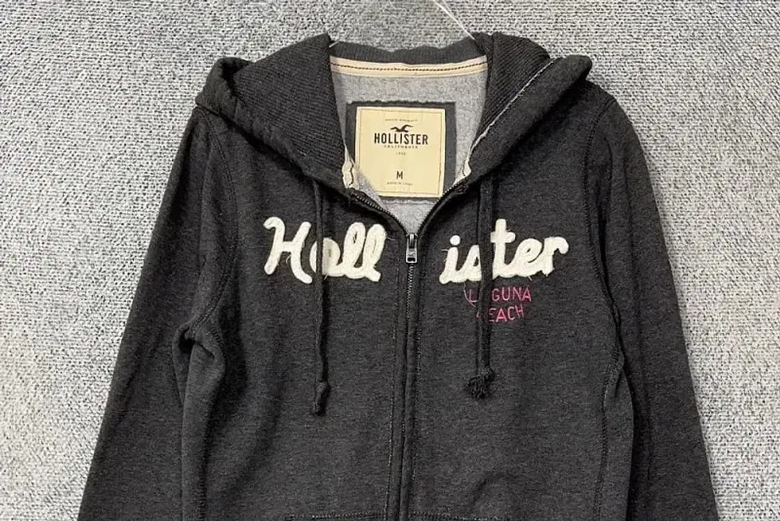 홀리스터 스펠 로고 그레이 y2k 후드 집업 M 상품이미지3