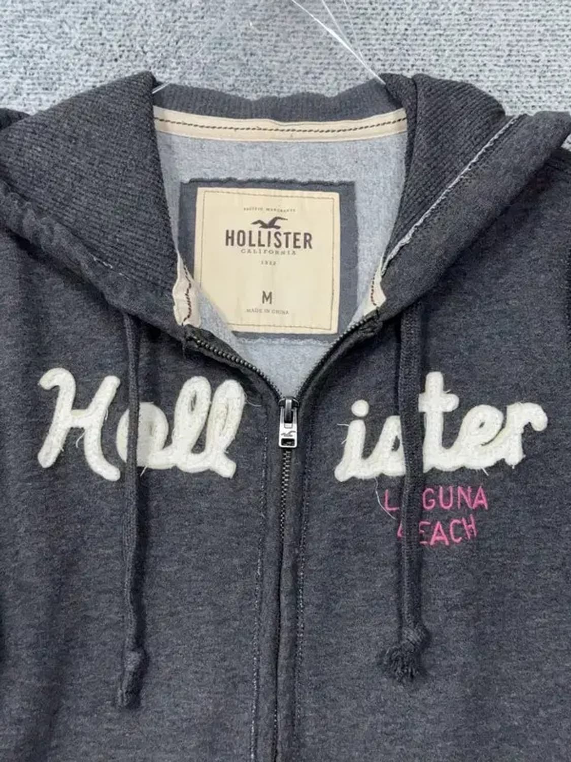 홀리스터 스펠 로고 그레이 y2k 후드 집업 M 상품이미지5