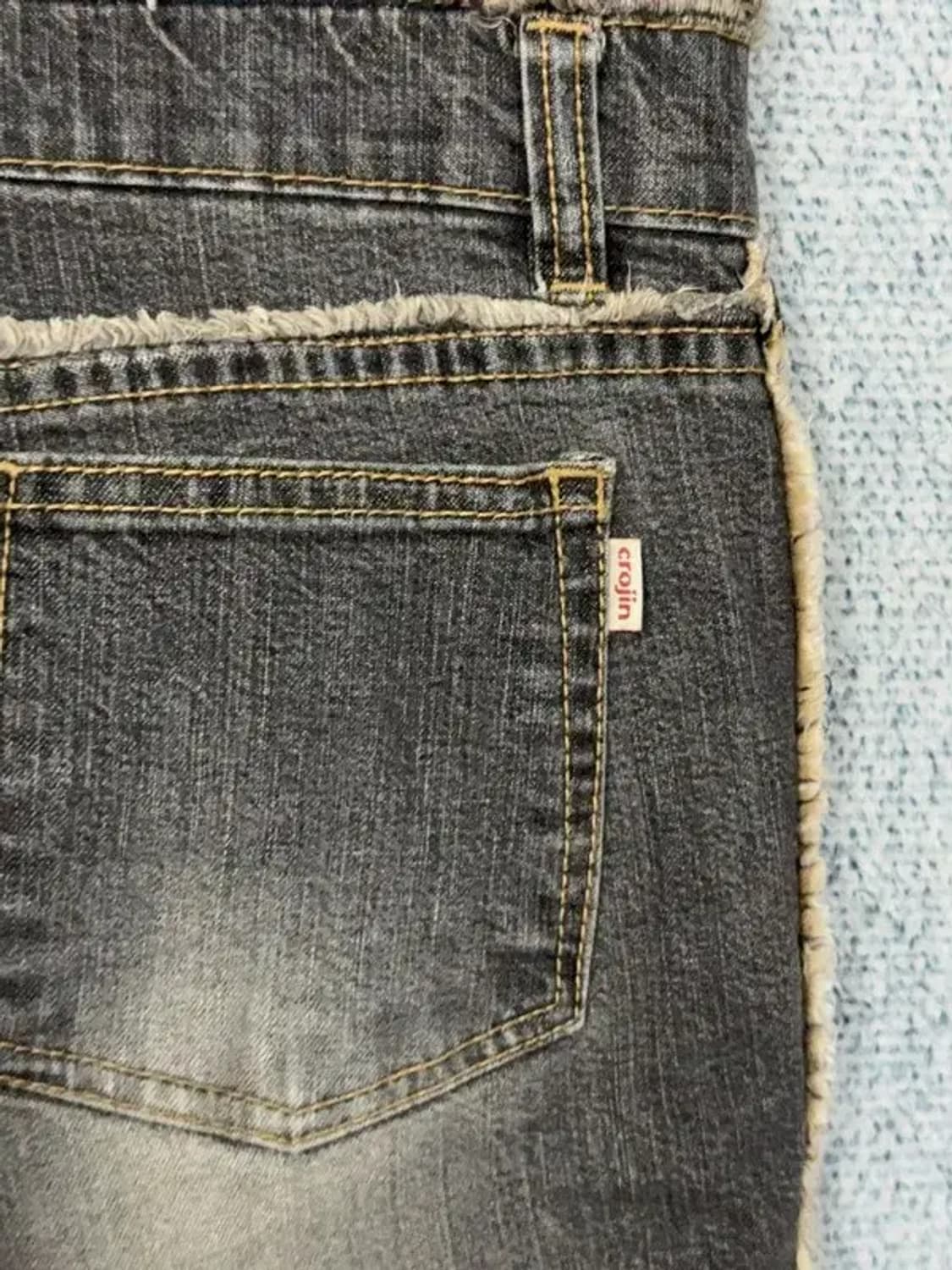 빈티지 흑청 워싱 Y2K 부츠컷 데님팬츠 30 상품이미지7