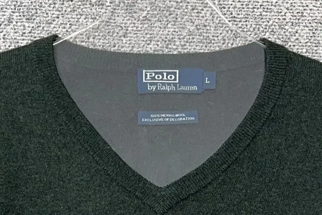 폴로 두산 빈티지 메리노울 그린 니트 L 상품이미지5
