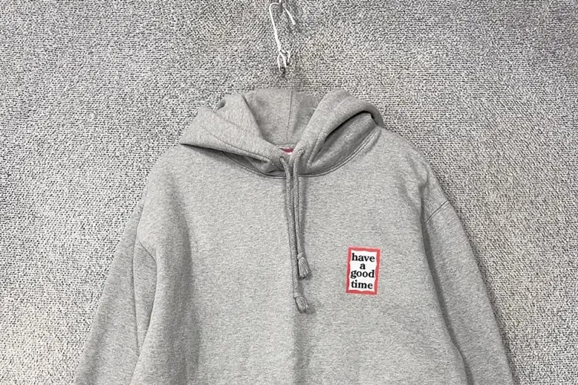 해브 어 굿 타임 라이트 그레이 후드티 M 상품이미지3