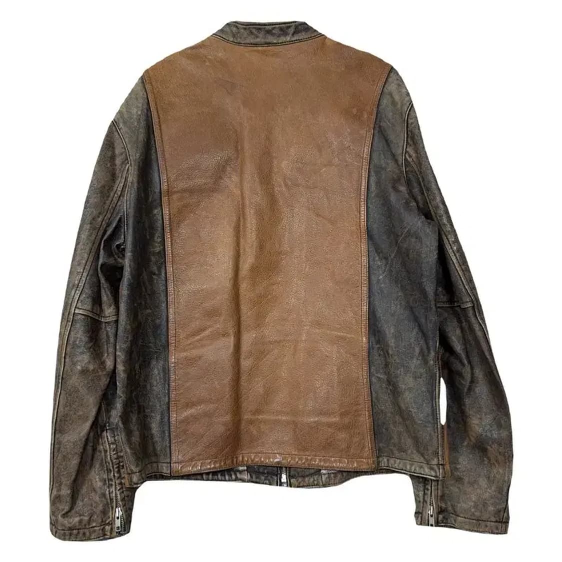 윌슨 레더 브라운 빈티지 차이나넥 천연 가죽 자켓 XL 상품이미지2