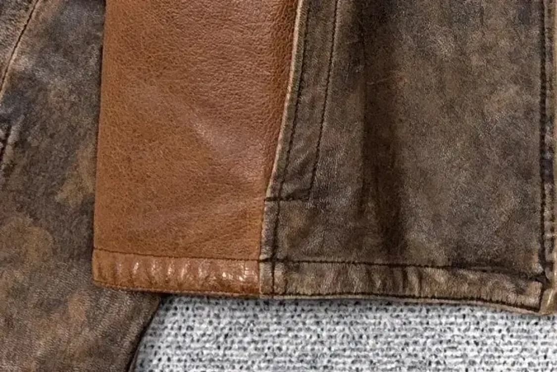 윌슨 레더 브라운 빈티지 차이나넥 천연 가죽 자켓 XL 상품이미지6