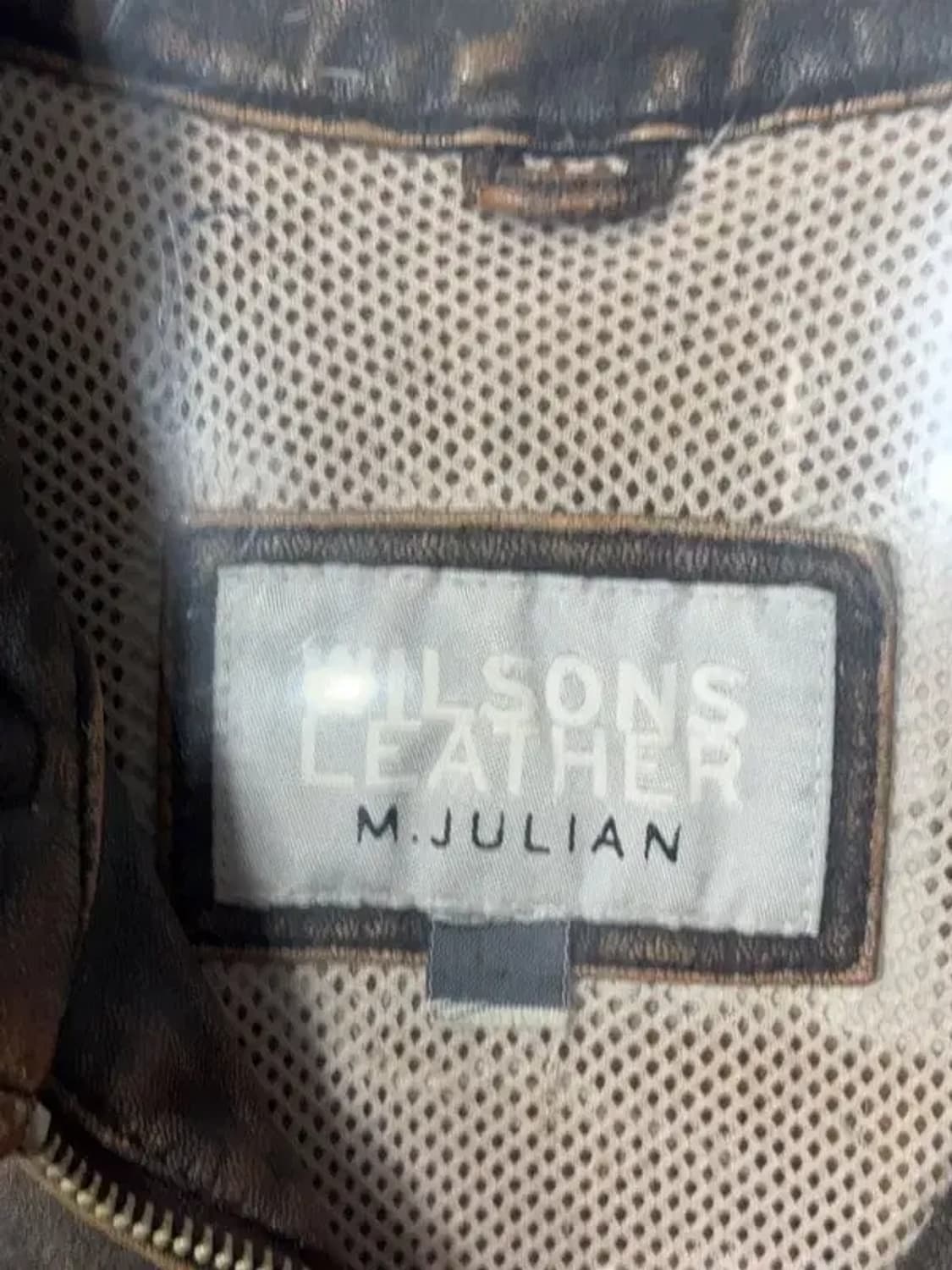 윌슨 레더 브라운 빈티지 차이나넥 천연 가죽 자켓 XL 상품이미지7