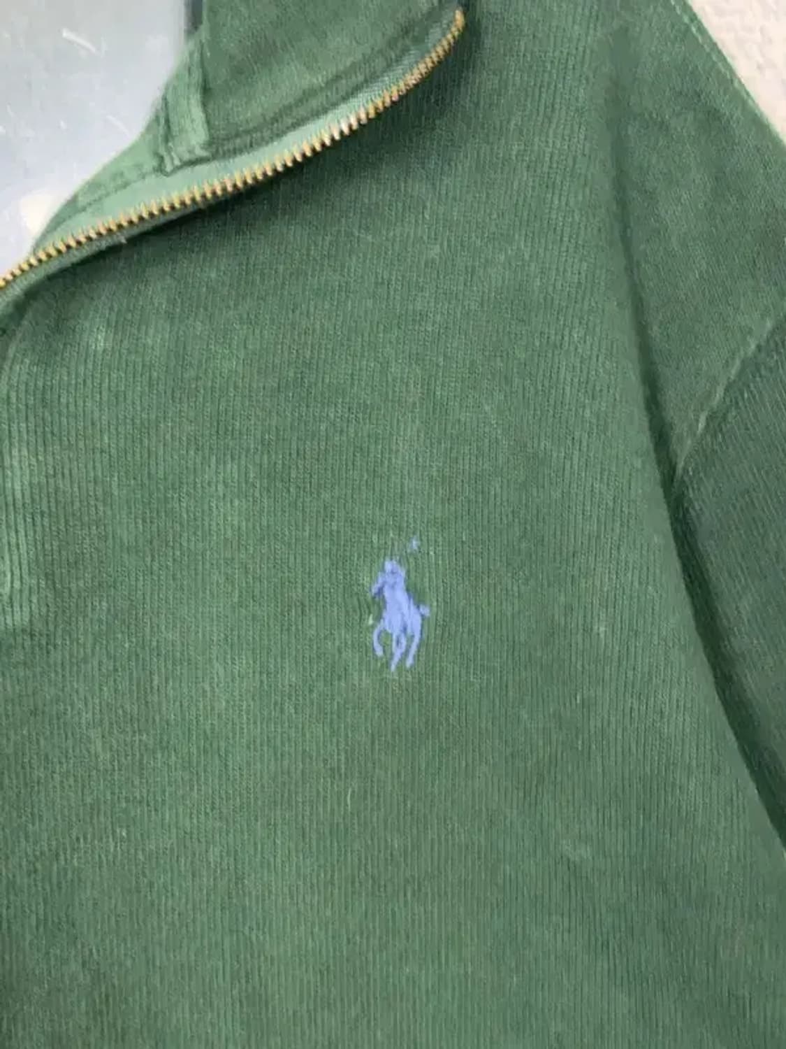 폴로 그린 로고 반집업 코튼 니트 S 상품이미지7