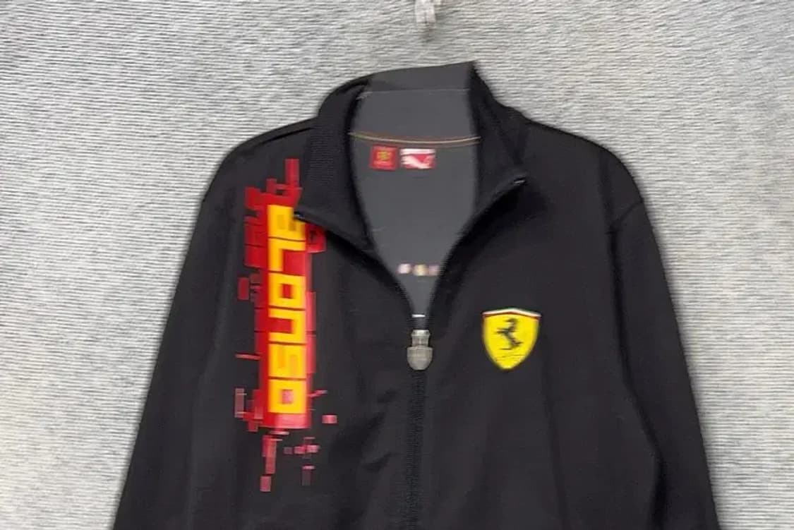 페라리 프린팅 블랙 트랙탑 집업 저지 M 상품이미지3