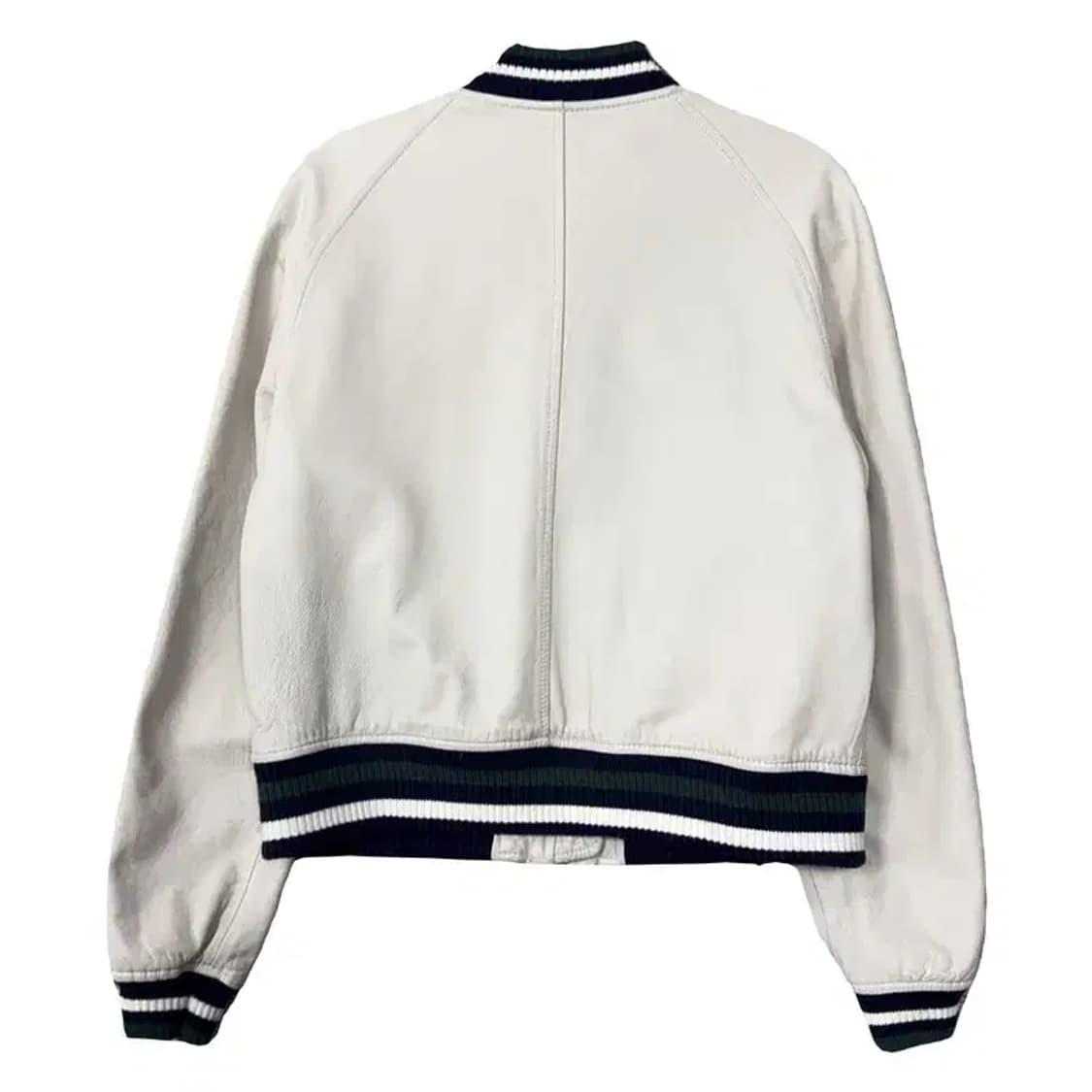 여성 캐주얼 크림 단가라 레자 블루종 집업 M 상품이미지2