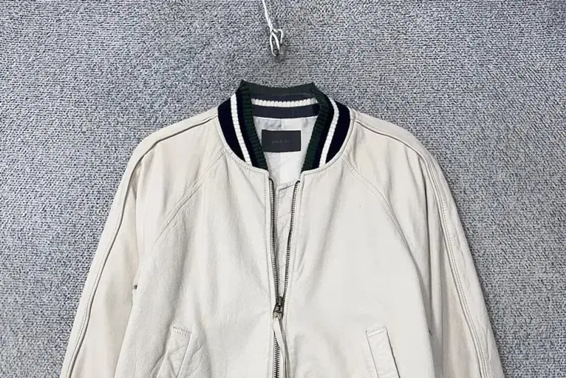 여성 캐주얼 크림 단가라 레자 블루종 집업 M 상품이미지3