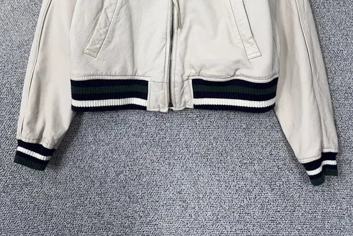 여성 캐주얼 크림 단가라 레자 블루종 집업 M 상품이미지4