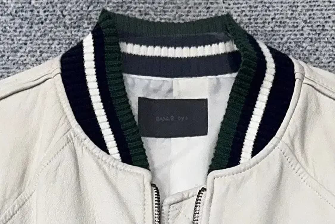 여성 캐주얼 크림 단가라 레자 블루종 집업 M 상품이미지5