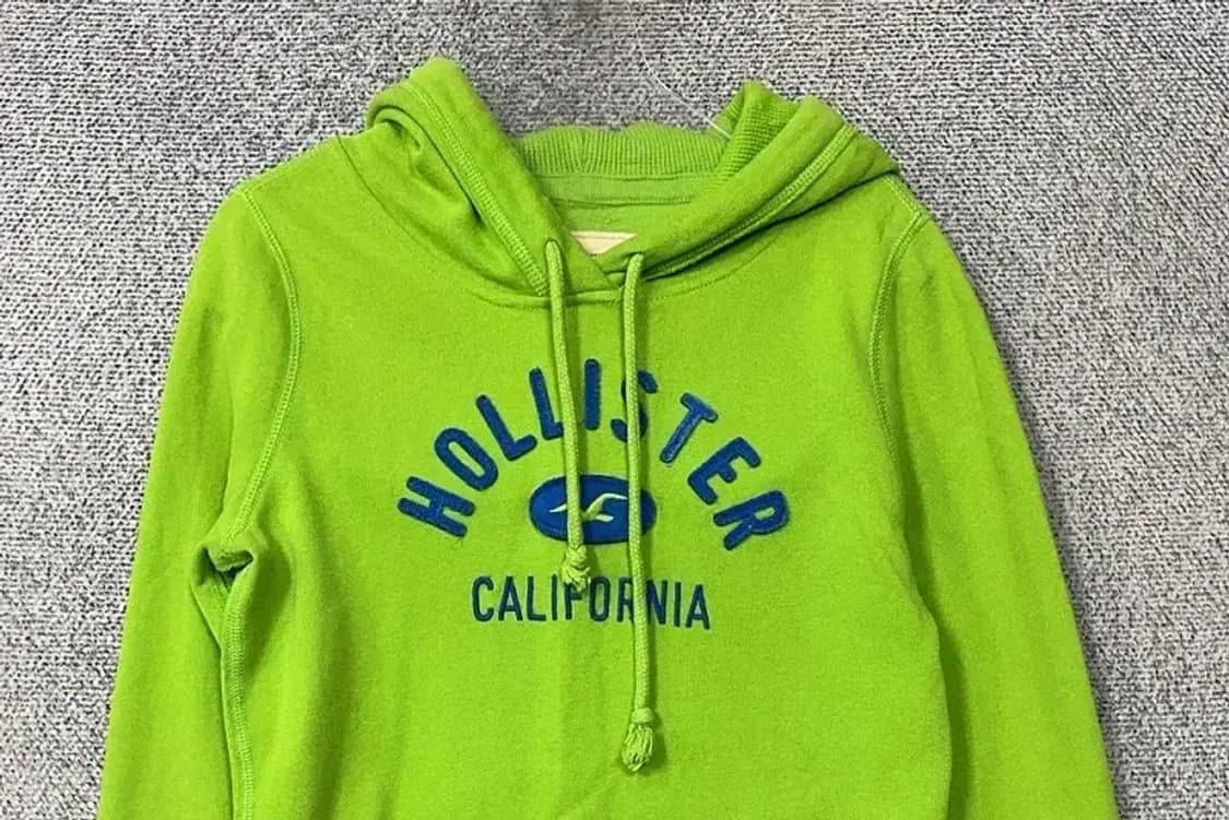 홀리스터 빈티지 그린 자수 Y2K 후드티 S 상품이미지3