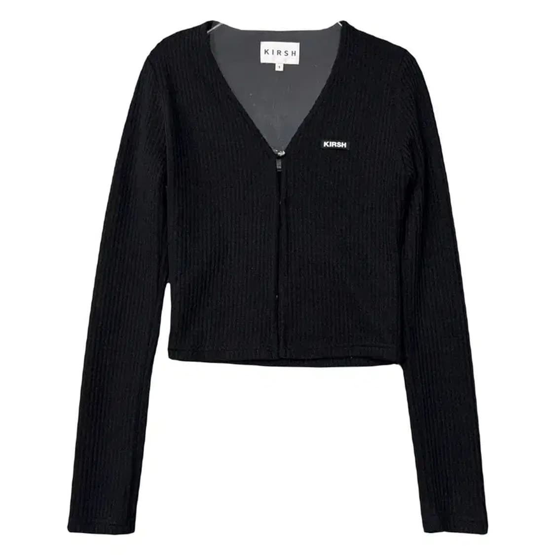 키르시 블랙 크롭 니트 집업 1 상품이미지1