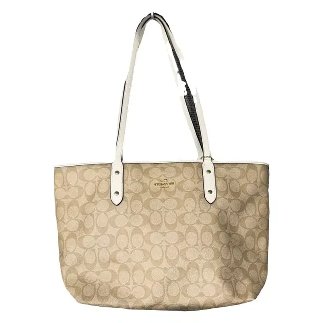 코치 베이지 Y2K 패턴 빈티지 토트백 상품이미지1