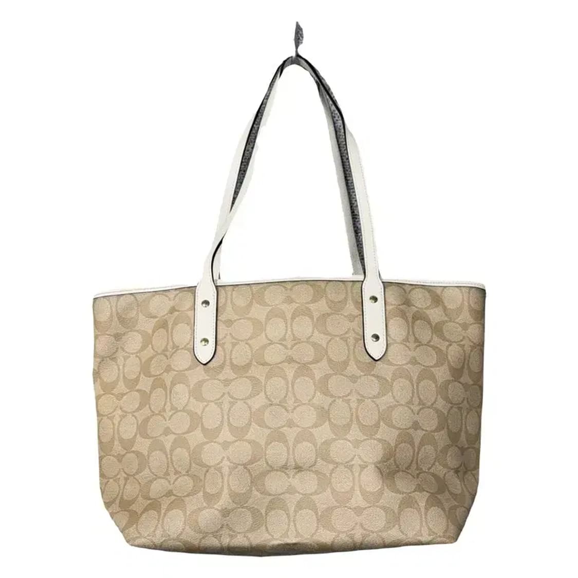 코치 베이지 Y2K 패턴 빈티지 토트백 상품이미지2