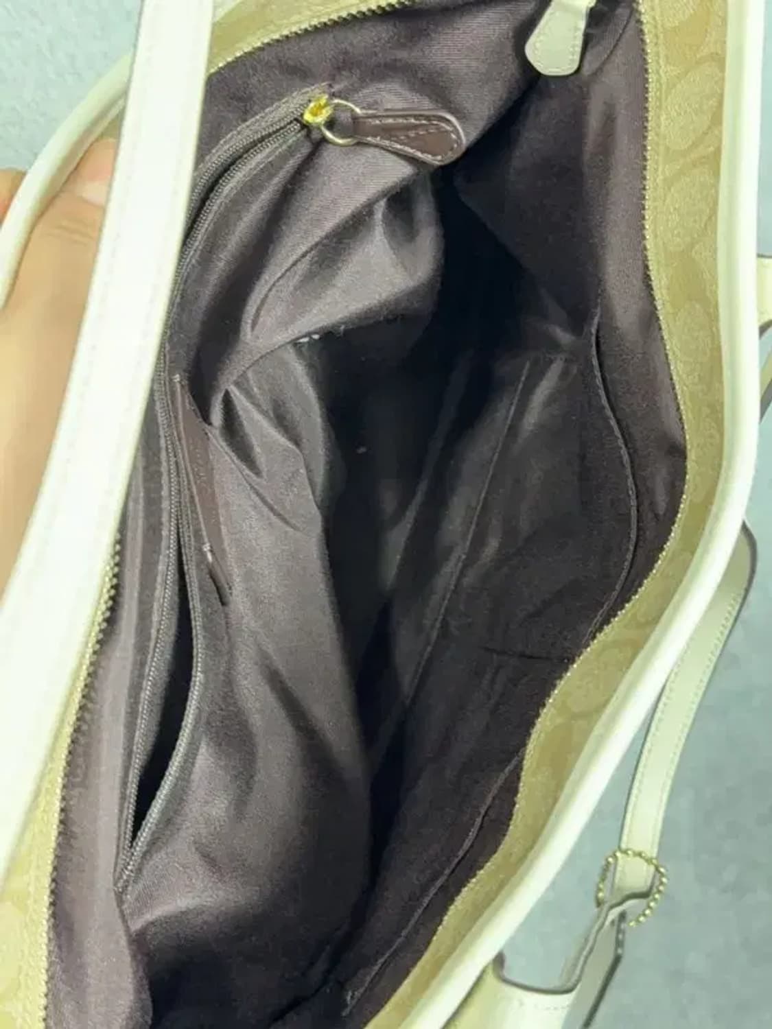 코치 베이지 Y2K 패턴 빈티지 토트백 상품이미지4