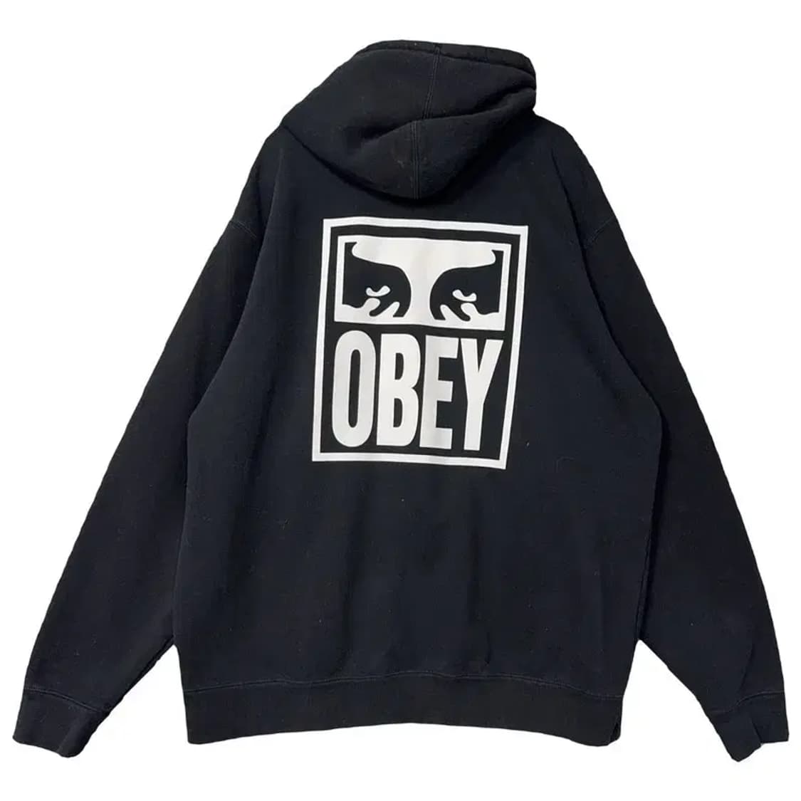 오베이 블랙 로고 프린팅 빈티지 후드티 XL 상품이미지2
