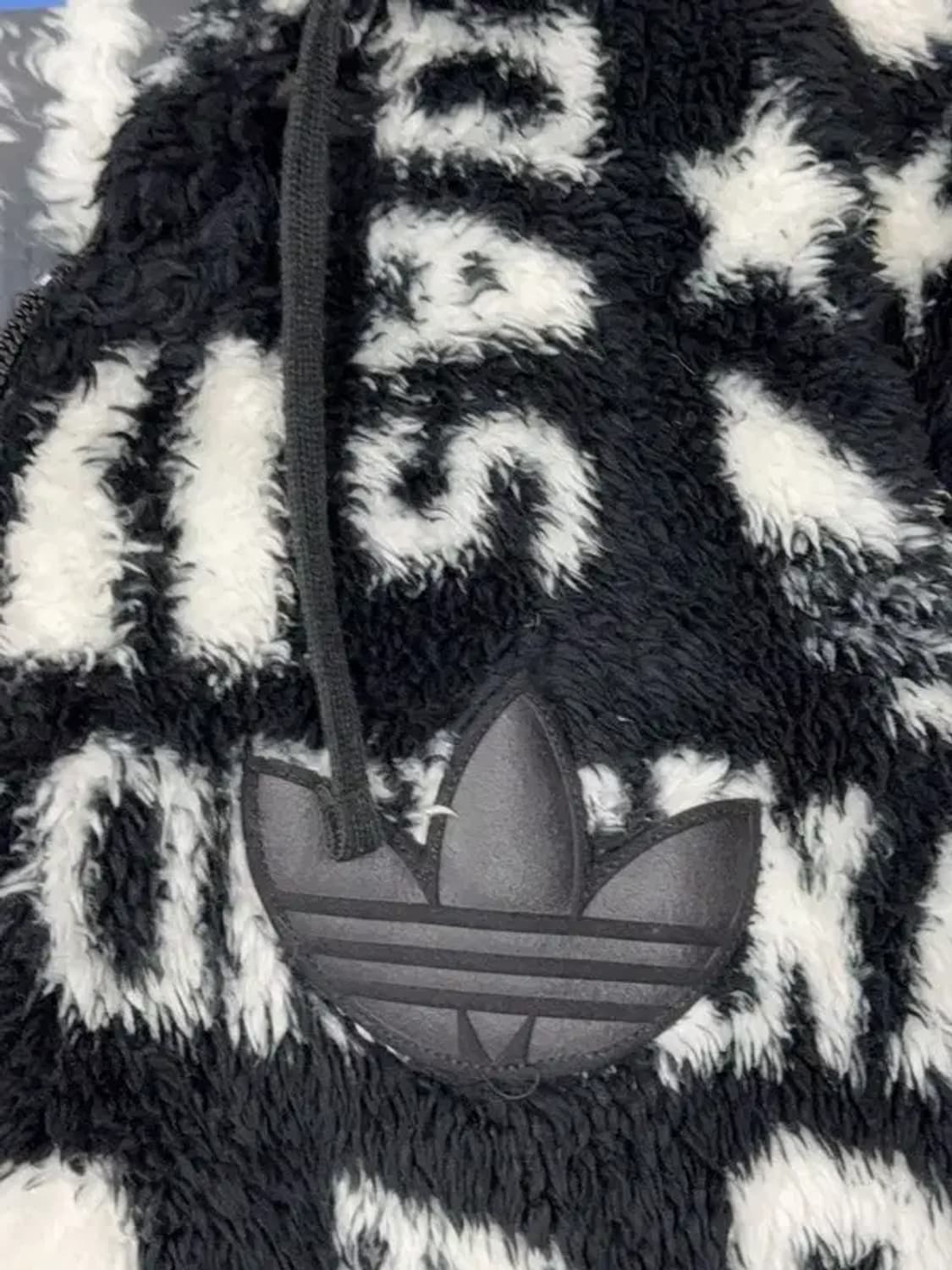 아디다스 오리지날 빈티지 패턴 블랙 후리스 L 상품이미지5