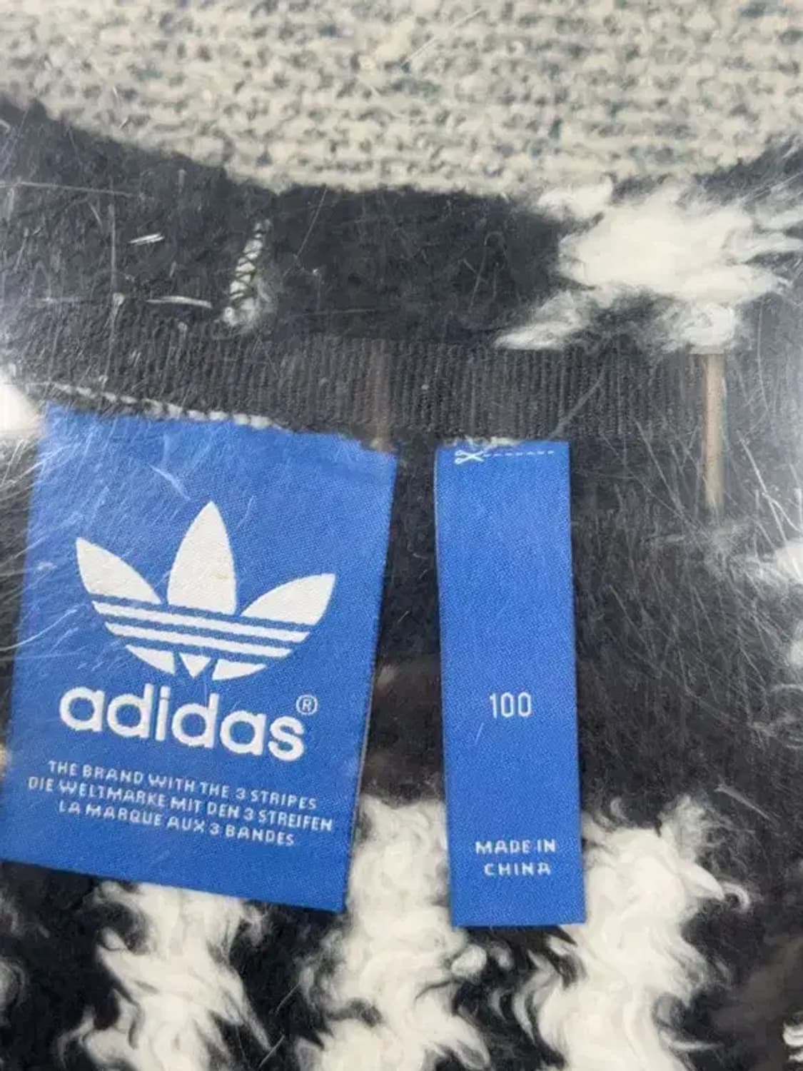 아디다스 오리지날 빈티지 패턴 블랙 후리스 L 상품이미지7