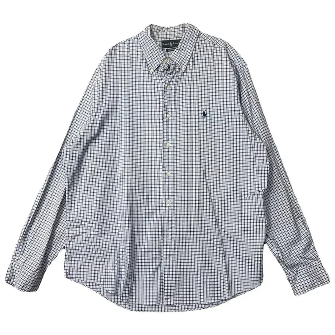 폴로 커스텀핏 체크 라이트 블루 셔츠 XL 상품이미지1