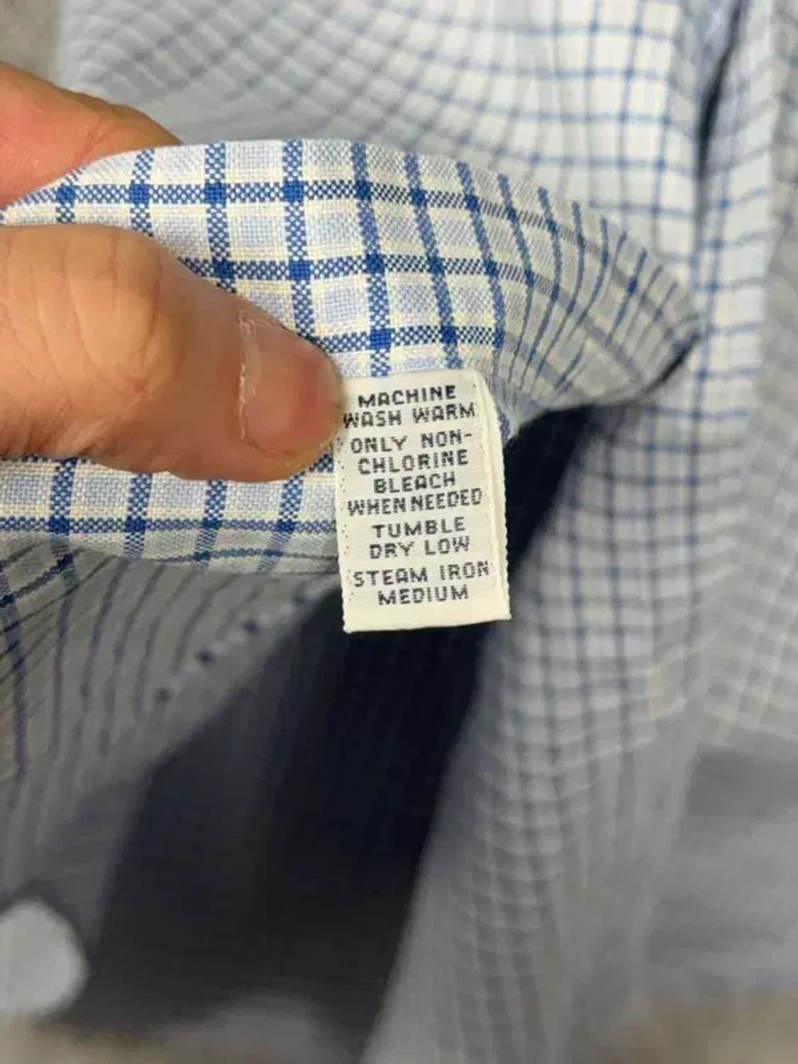 폴로 커스텀핏 체크 라이트 블루 셔츠 XL 상품이미지9