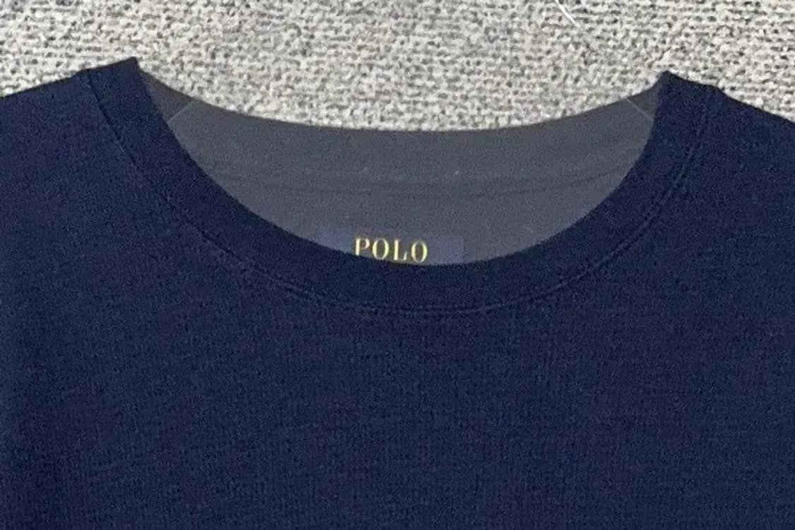 폴로 베어 와플 코튼 네이비 오버핏 긴팔티 L 상품이미지5